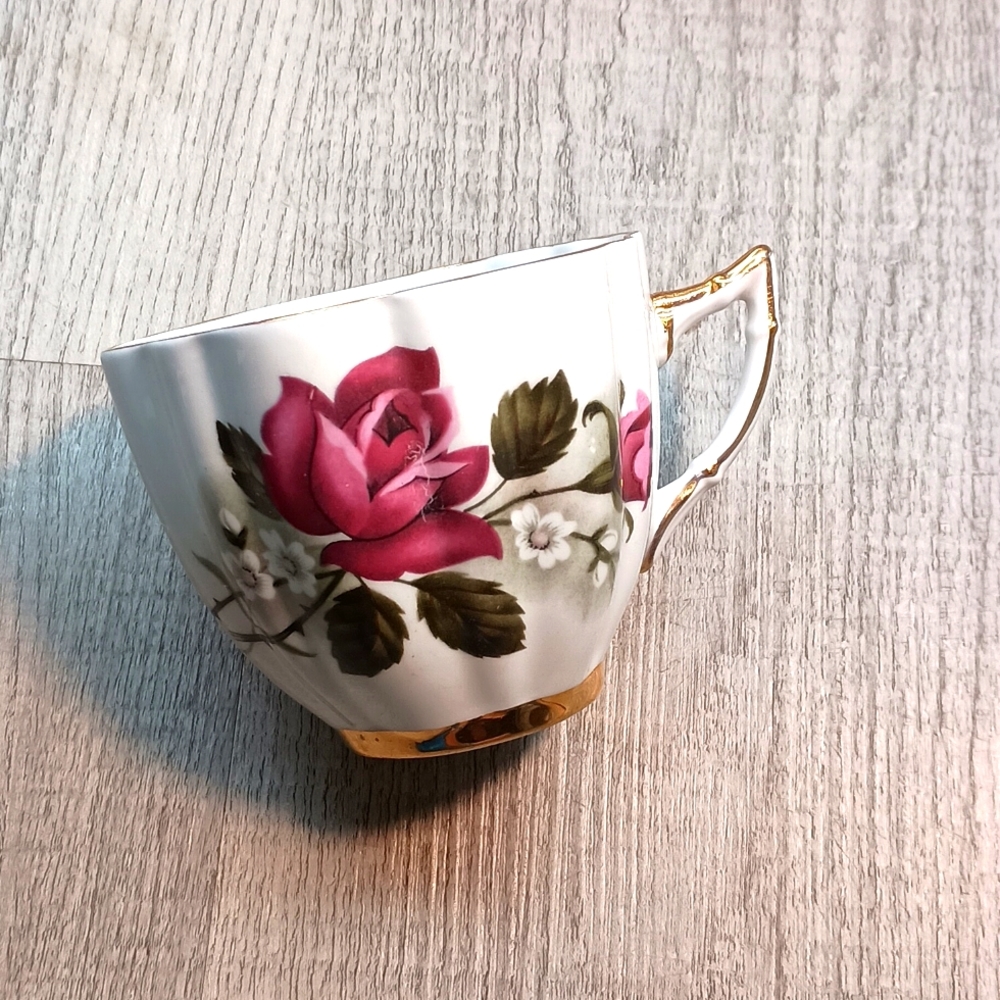 Vintage Windsor teacup with roses bone china